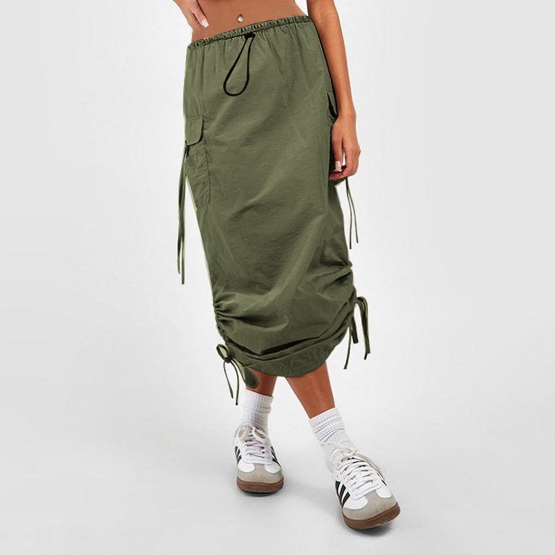 Womens Bottoms |  Fashion To Figure – Cargo Drawstring Midi Skirt Bottoms Bottoms