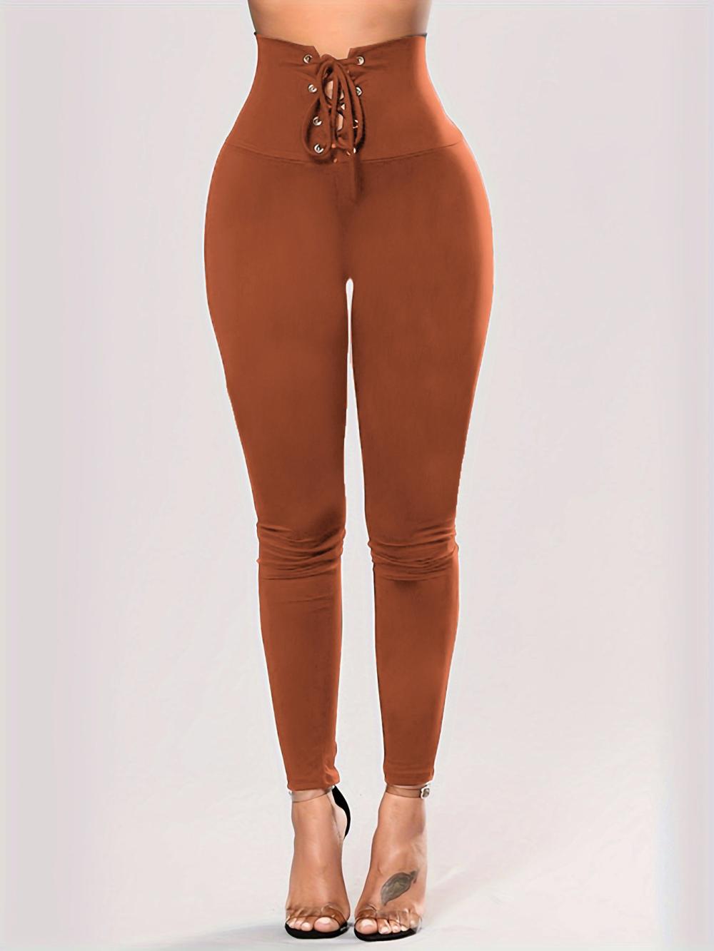 Womens Bottoms |  Fashion To Figure – Lace-Up Faux Suede Leggings Bottoms Bottoms