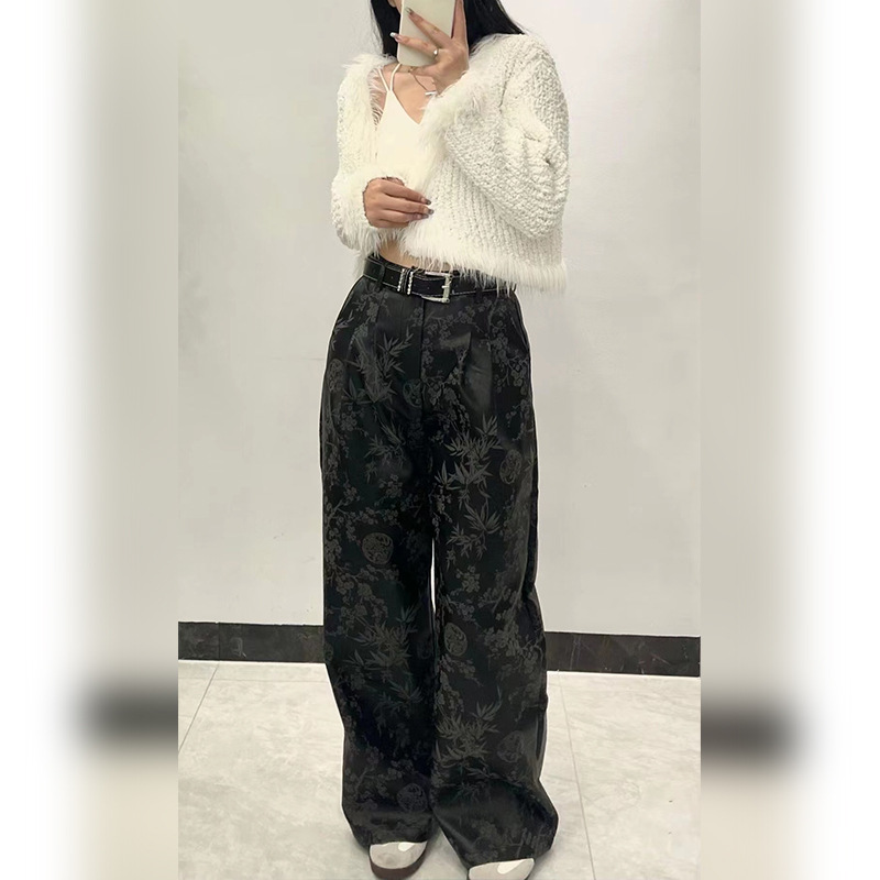 Womens Bottoms |  Floral Wide Leg Crop Pant Bottoms Bottoms