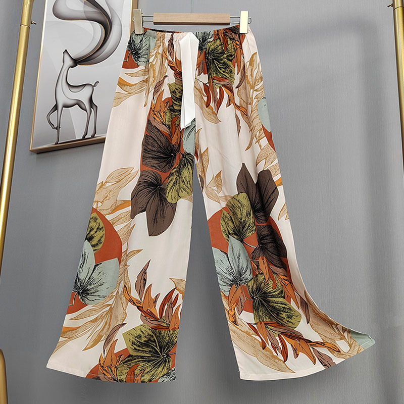 Womens Bottoms |  Graphic Floral Wide-Leg Pants Bottoms Bottoms