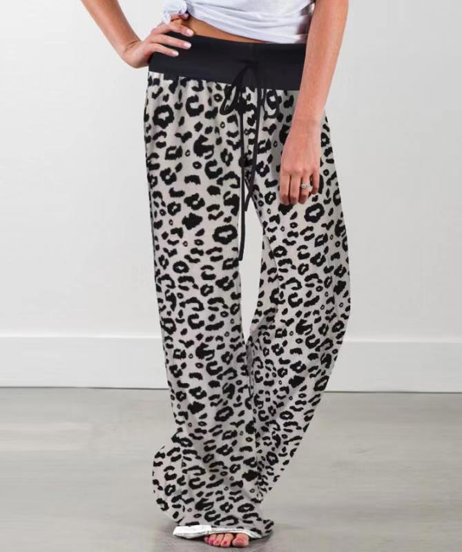 Womens Bottoms |  High Rise Leopard Print Sweater Pants Bottoms Bottoms