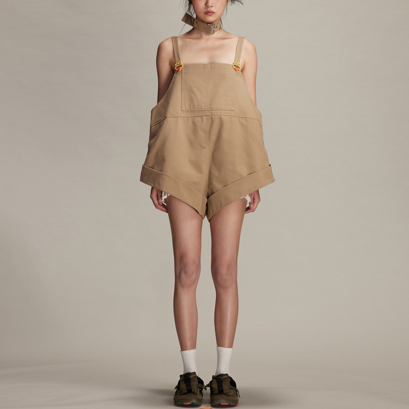 Womens Bottoms |  In My Mind Washed Shortalls Bottoms Army