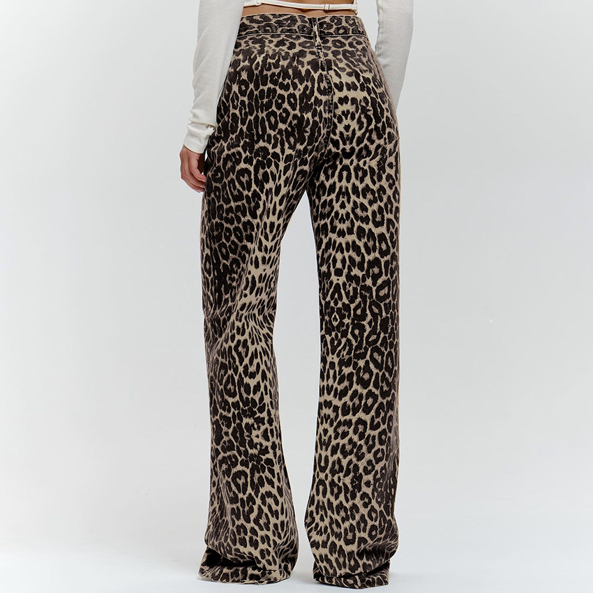 Womens Bottoms |  Leopard-Print Palazzo Pant Bottoms Bottoms