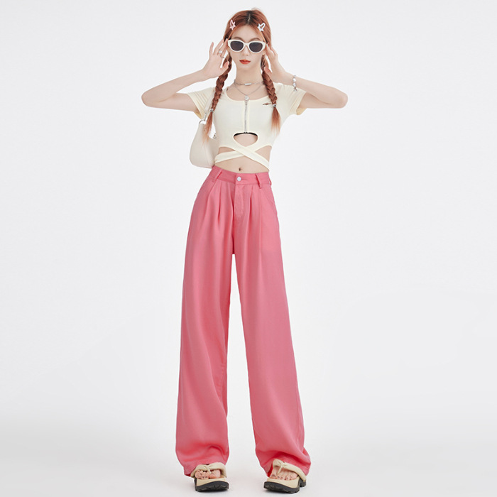 Womens Bottoms |  Pleated Wide Leg Trousers Bottoms Bottoms