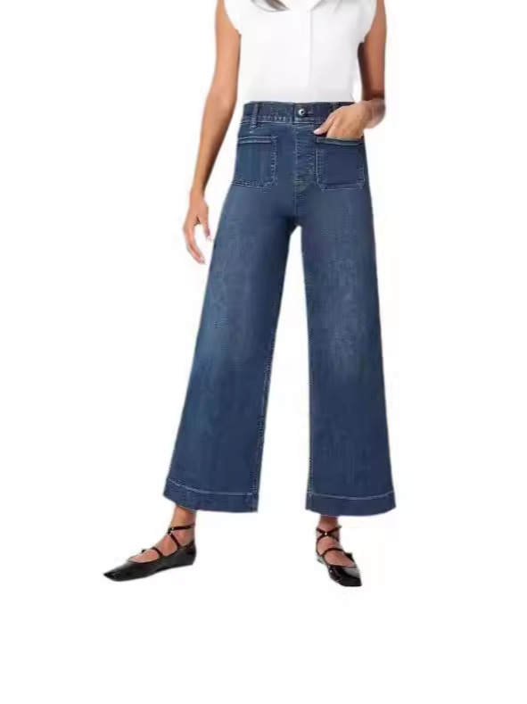 Womens Bottoms |  Plus High Rise Sailor Wide Leg Jeans Bottoms Bottoms