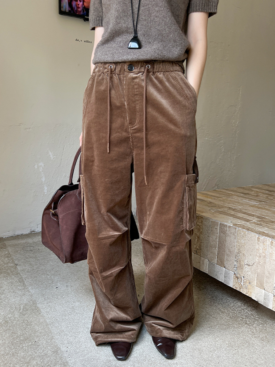 Womens Bottoms |  Prescott Corduroy High-Waisted Cargo Pants Bottoms Bottoms