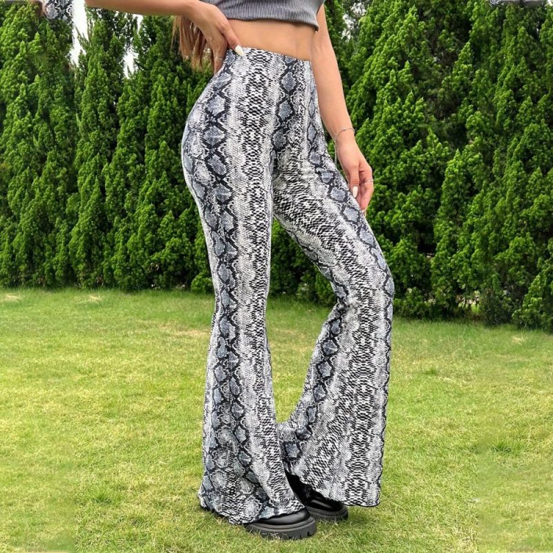 Womens Bottoms |  Snake Cotton Twill Pants Bottoms BLACK & WHITE