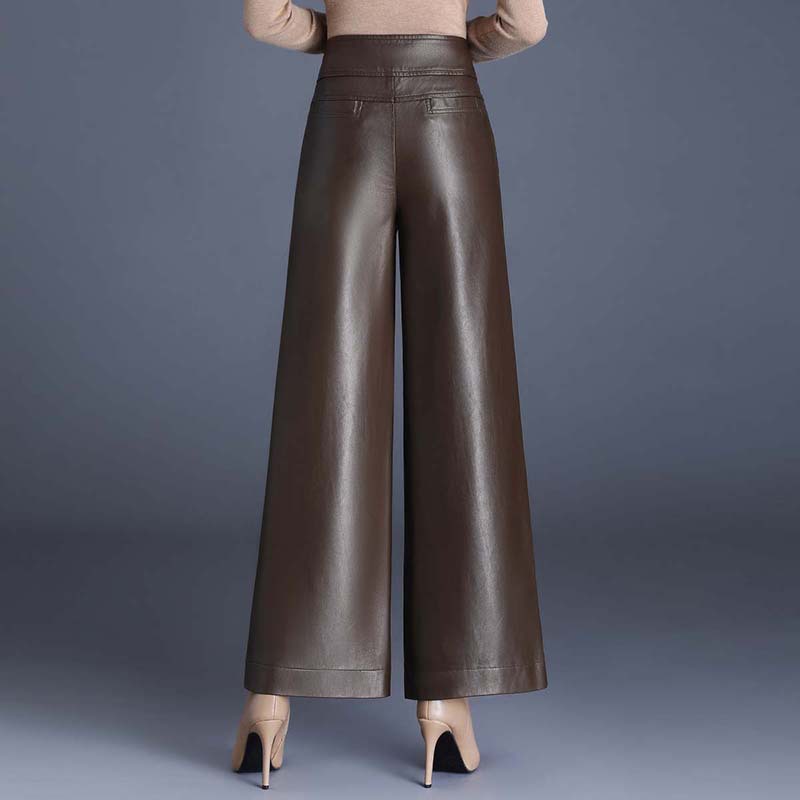 Womens Bottoms |  The Naomi Vegan Leather Wide-Leg Flare Pants Bottoms Bottoms