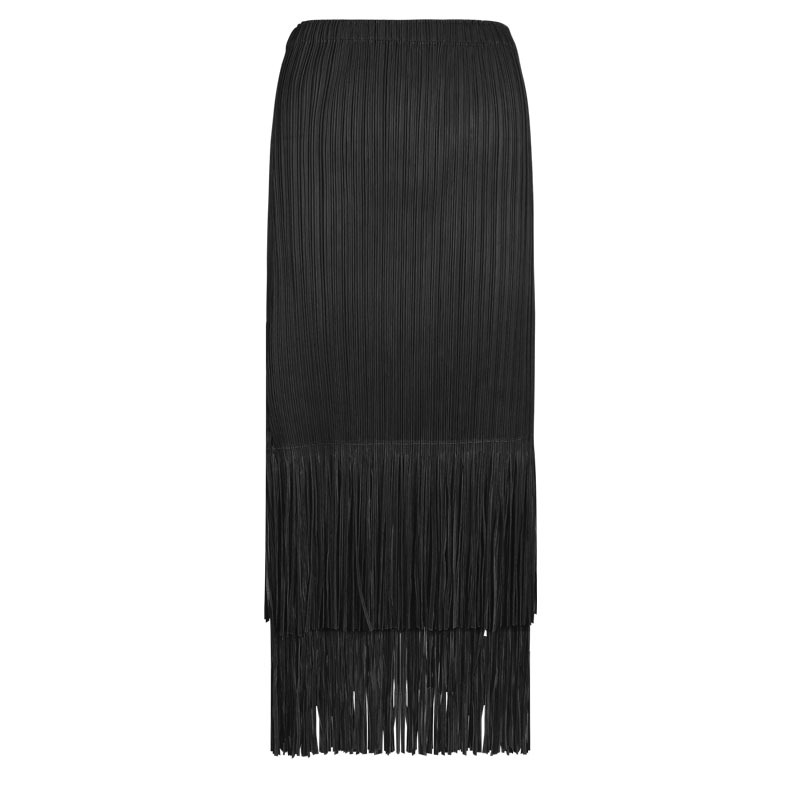 Womens Bottoms |  Tiered Fringe Midi Skirt Bottoms Bottoms