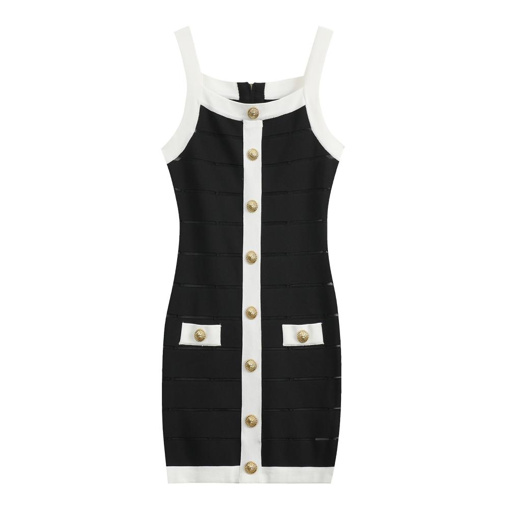 Womens Dresses & Jumpsuits |  Knit Contrast Strapless Mini Dress Clothing BLACK & WHITE