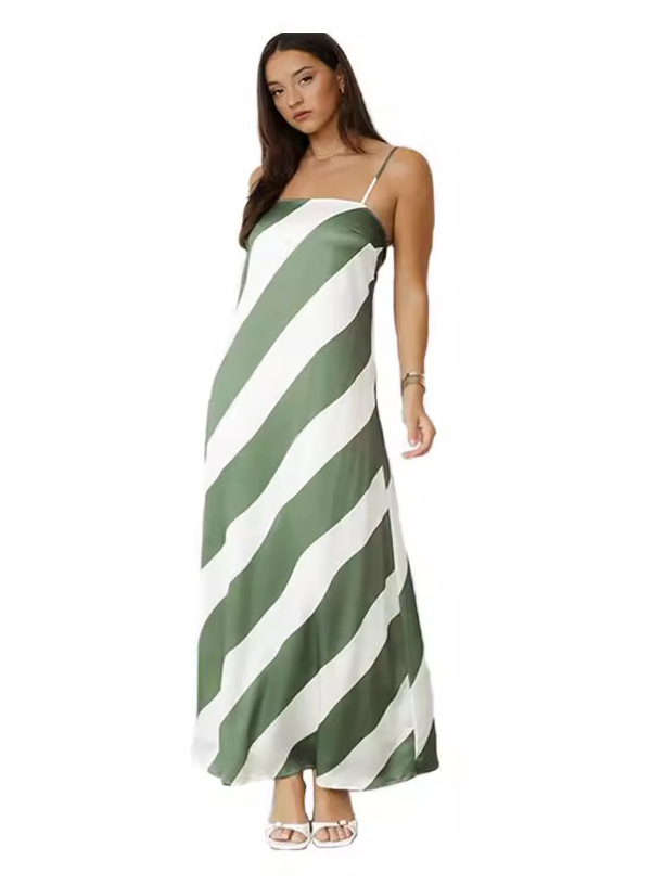 Womens Dresses & Jumpsuits |  Mesh Stripe Maxi Dress Clothing Dresses & Jumpsuits