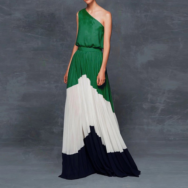 Womens Dresses & Jumpsuits |  Pleated Sleeveless One Shoulder Dress Clothing Dresses & Jumpsuits