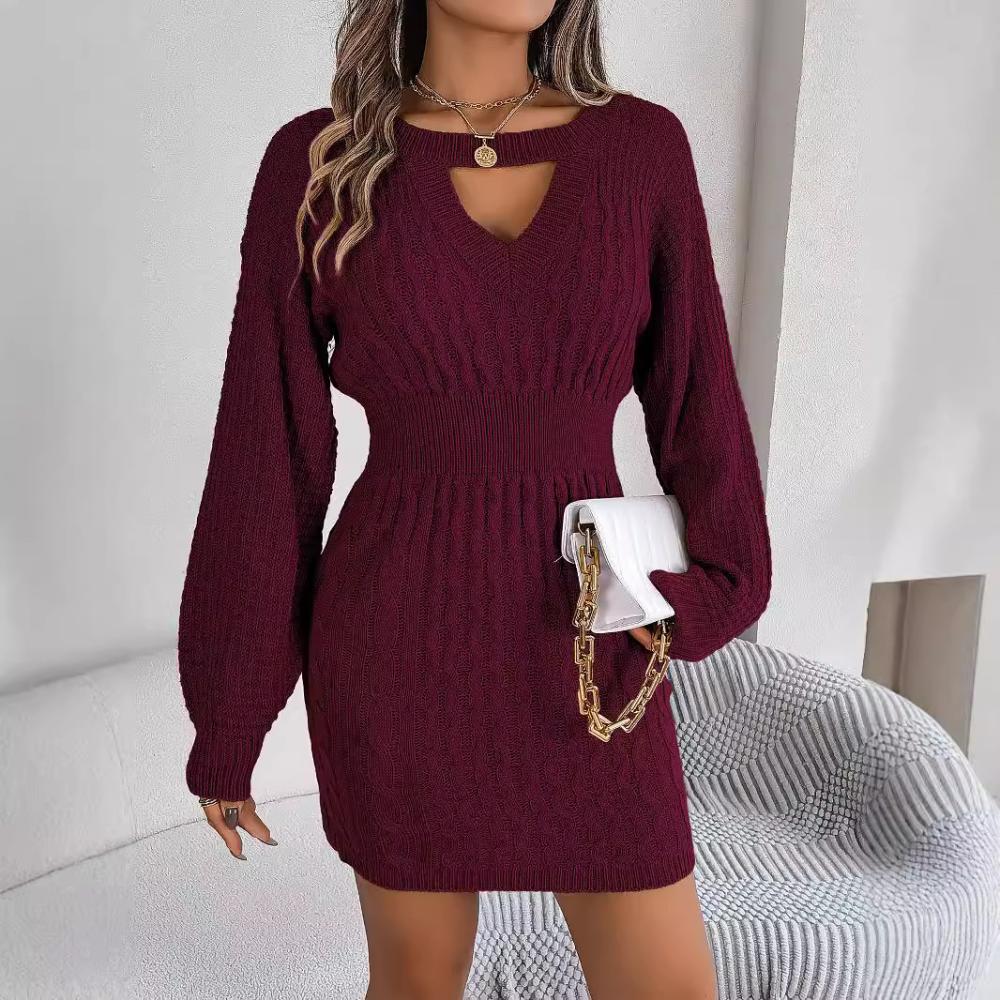 Womens Dresses & Jumpsuits |  Plus Long Sleeve Button Placket Sweater Dress Clothing Dresses & Jumpsuits