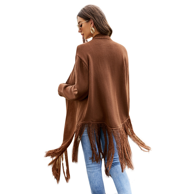 Womens Jackets + Coats |  Jenny Double Breasted Fringe Coat Clothing DARK BROWN