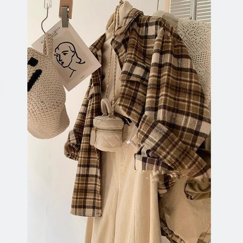 Womens Jackets + Coats |  Mari Plaid Blazer Coat Clothing BROWN