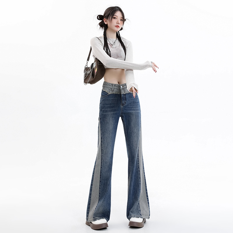 Womens Jeans |  Paneled Flare Jeans Clothing DENIM DARK