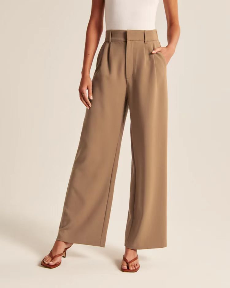 Womens Suiting |  Essential Stretch Pleated Wide Leg Pant Bottoms Bottoms