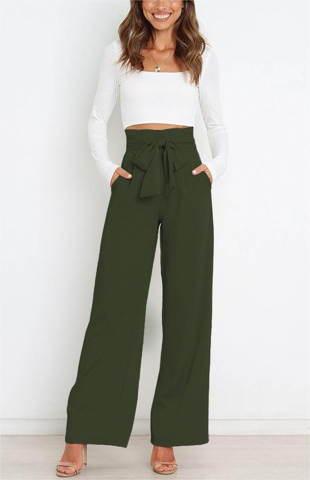 Womens Suiting |  Fashion To Figure – Tie-Waist Wide Leg Pants Bottoms Bottoms