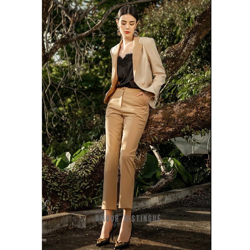 Womens Suiting |  High Rise Straight Leg Slim Pant Bottoms Bottoms