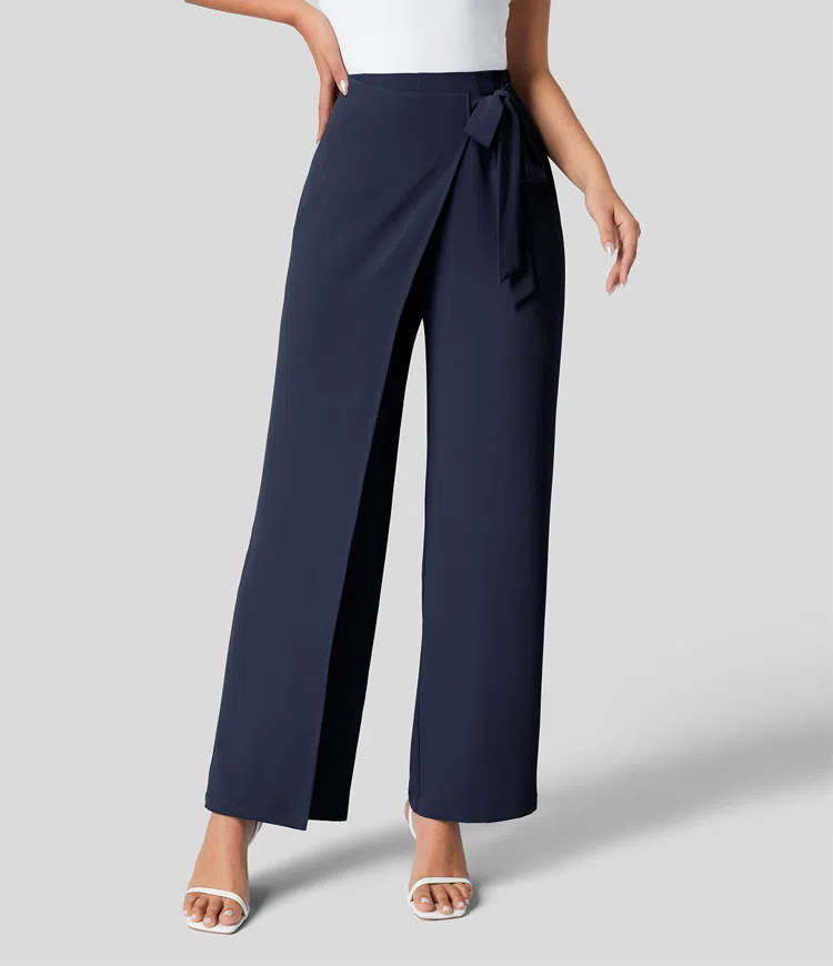 Womens Suiting |  High Rise Wide Leg Belted Pant Bottoms Bottoms