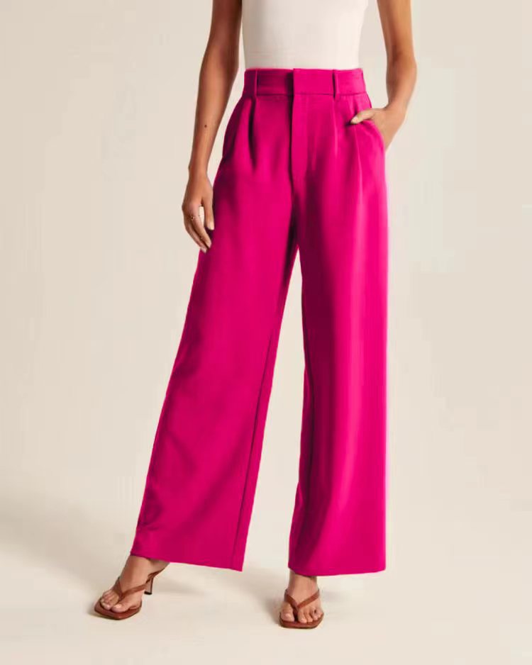 Womens Suiting |  Notched Waistband Wide Leg Pant Bottoms Bottoms