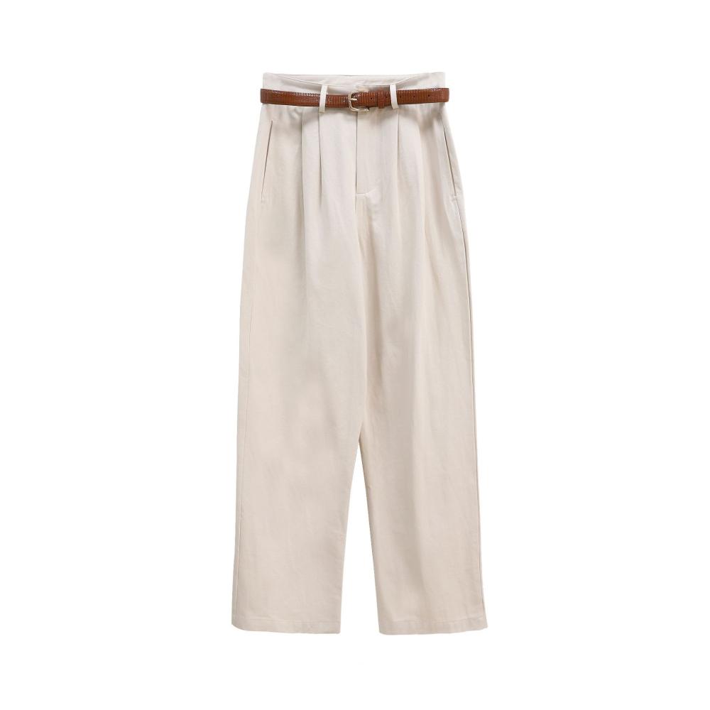 Womens Suiting |  Pleated Straight Cropped Pant Bottoms Bottoms