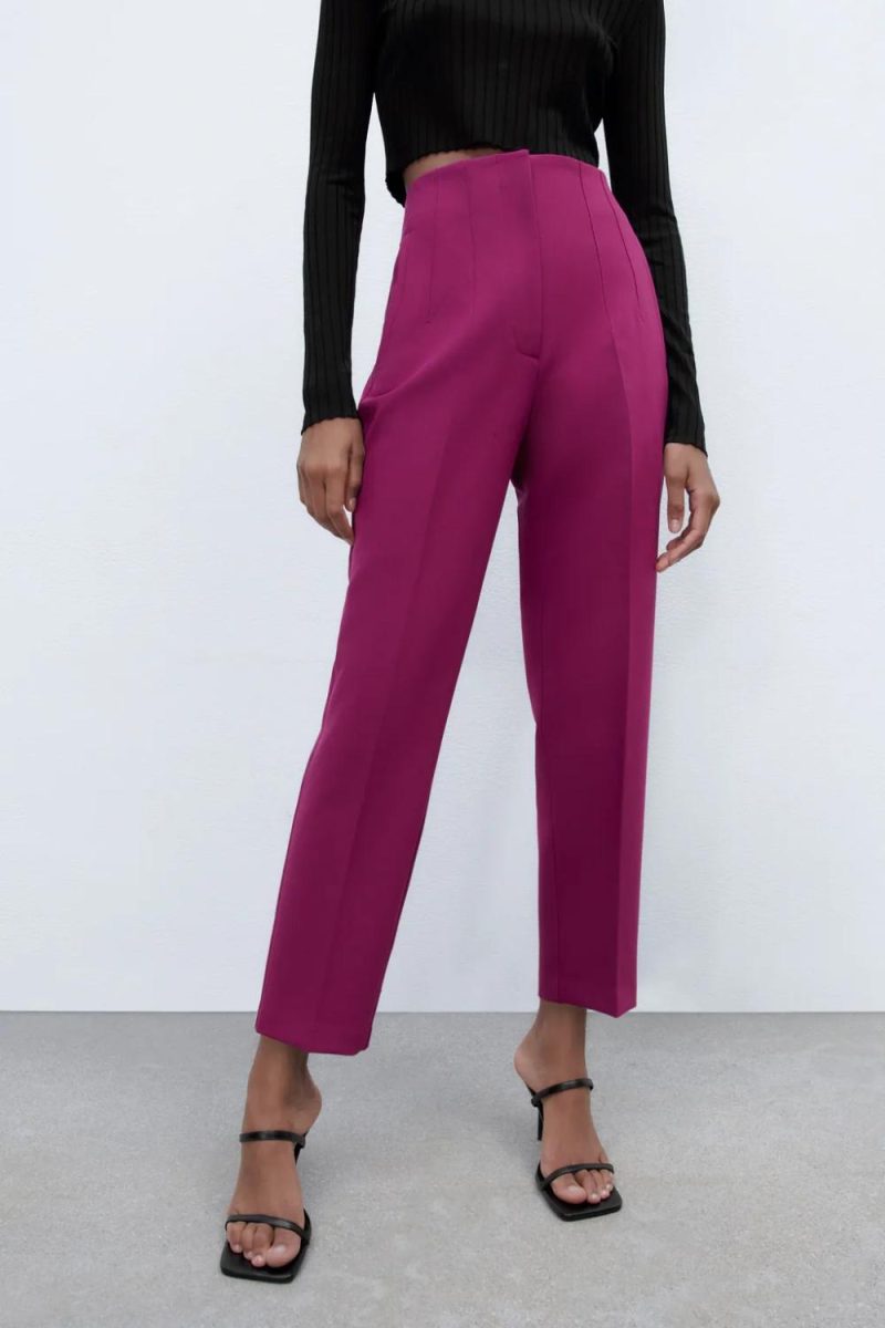 Womens Suiting |  Side Slit Slim Leg Pants Bottoms Bottoms