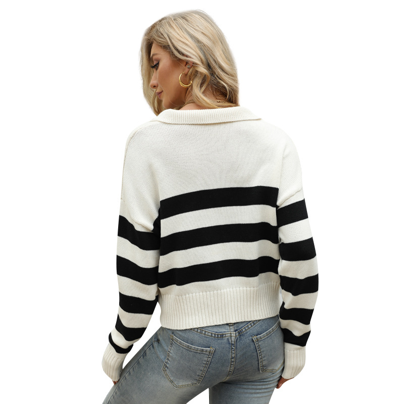 Womens Sweaters + Sweatshirts |  Arlo Polo Sweater Clothing BLACK & WHITE