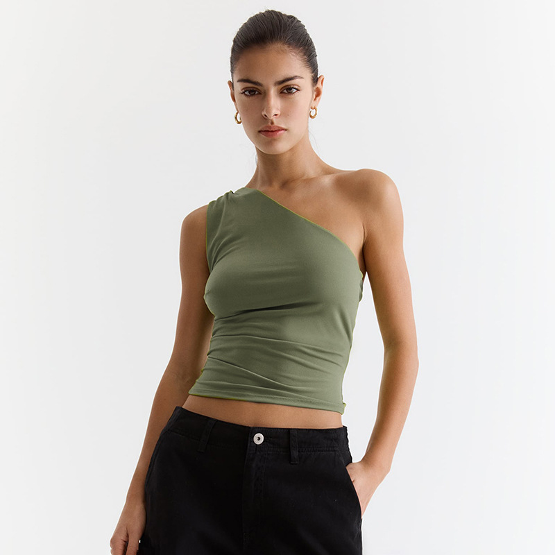 Womens Tops |  One-Shoulder Ribbed Tee Clothing Tops