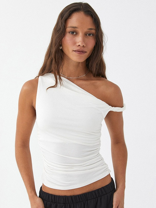 Womens Tops |  One-Shoulder Ruched Top Clothing Tops