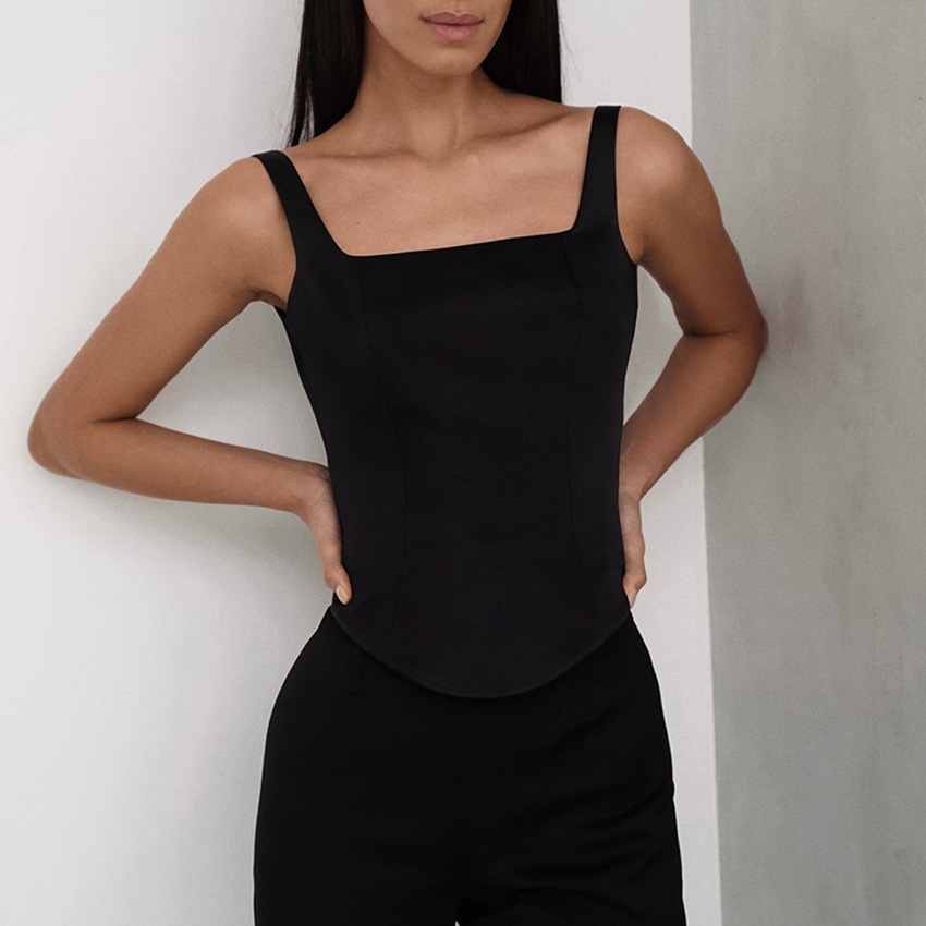 Womens Tops |  Sleeveless Scoopneck Scuba Bodysuit Clothing Tops