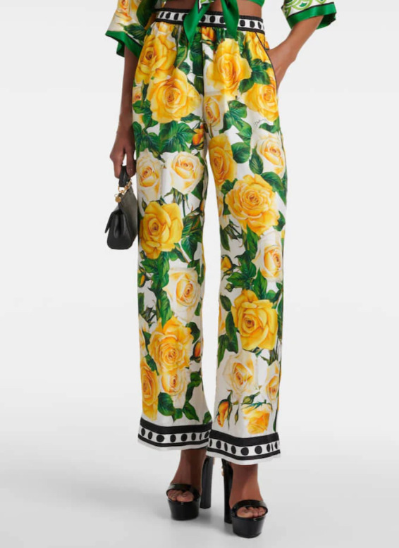 Womens Suiting |  Floral Twill Straight Leg Pant Bottoms Bottoms