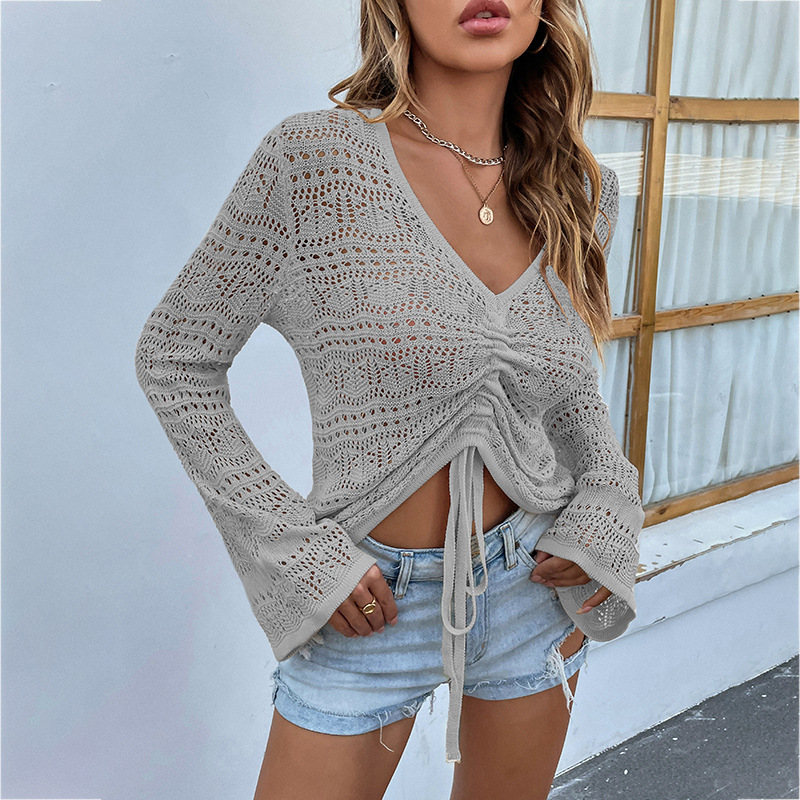 Womens Tops |  Plus Long Sleeve Crochet Top Clothing Tops