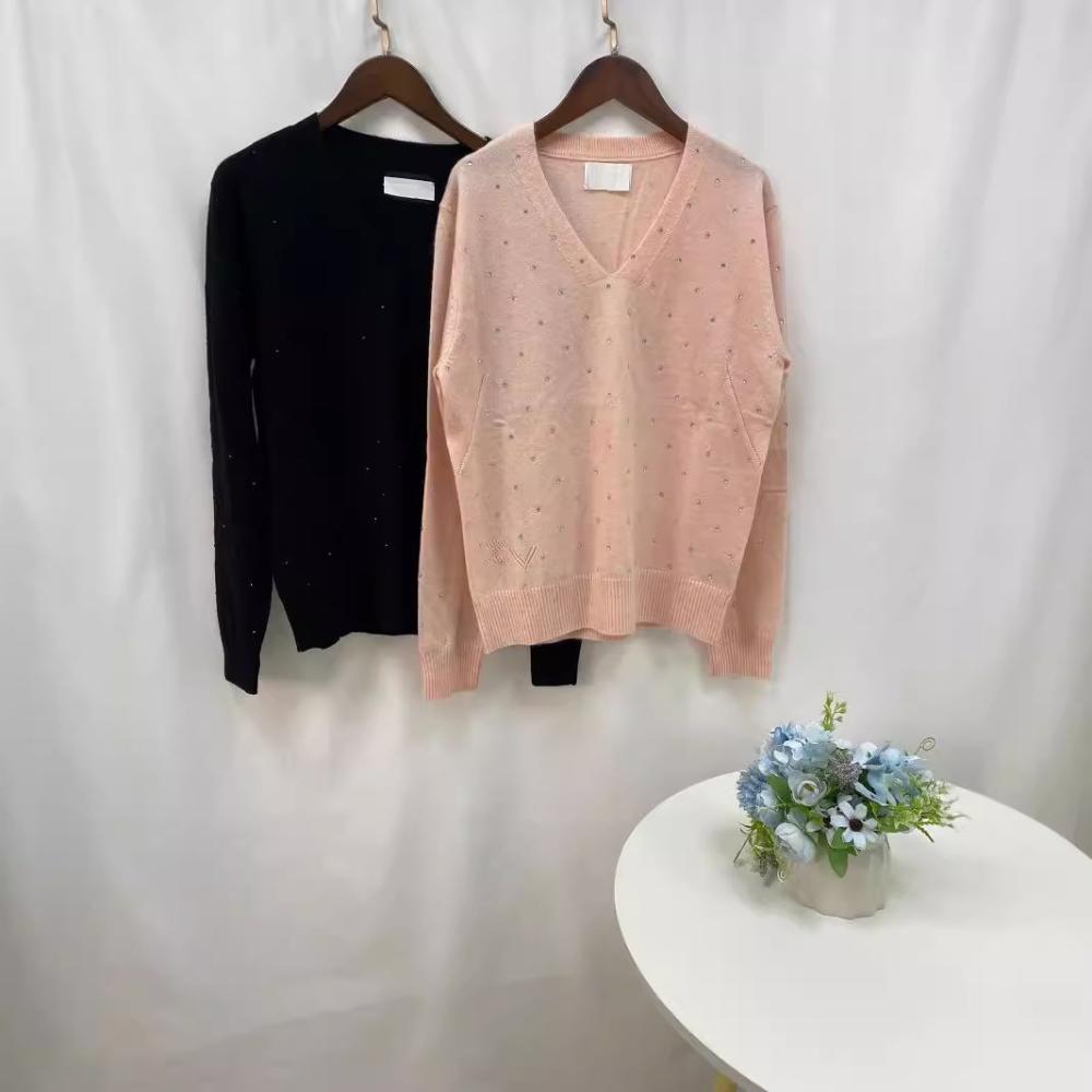 Womens Tops |  Plus Long Sleeve Rhinestone Sweater Clothing Tops